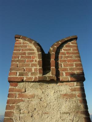 Detail of the walls of Sirmione Rocca