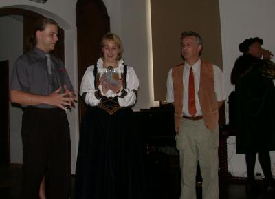 Lubor, Zdena & Pave receiving town award Hotel Ruze 2
