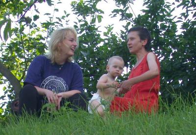 Zdena with Jihri's wife and daughter in Zamek Garden
