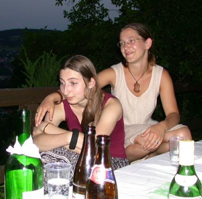 Friends at dinner in Zamek Garden