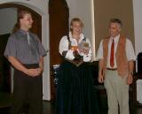Lubor, Zdena & Pavel receiving town award Hotel Ruze