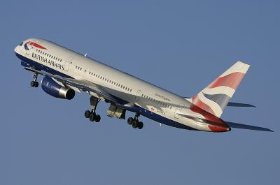 This BA 757 is beautifully lit by the low winter sunshine