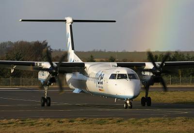 A British European Dash 8 was found at the end of this rainbow!