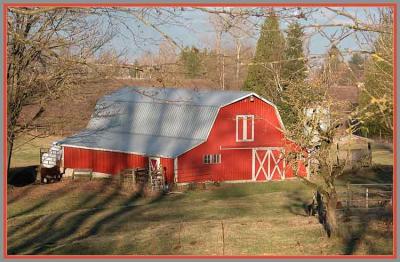Modern barn, classic red.