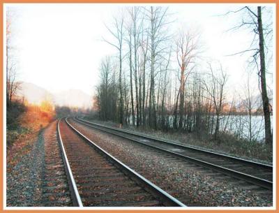 Tracks at sunset.