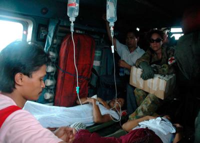 injured Indonesian civilians