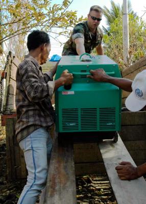  unloading a portable generator