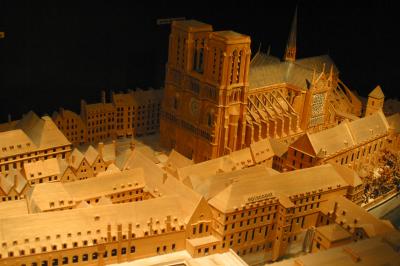 A model of Notre Dame hundreds of years ago