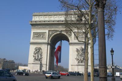 The Arc de Triomphe - most of us walked the stairs to the observation deck on top!