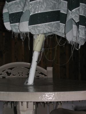 Oops, perhaps we should have taken in the patio furniture?
