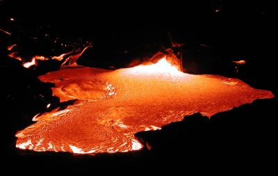 Kilauea Volcano lava flows on June 15, 2002