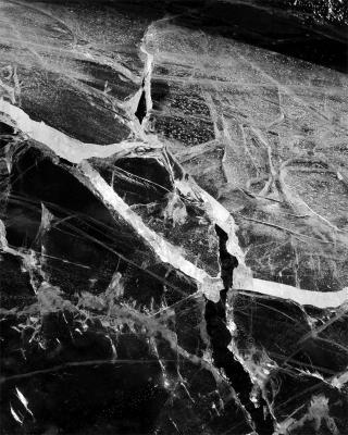 Buckled shore ice