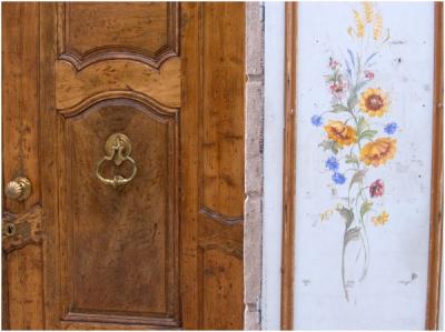 Walnut Door & Flowers