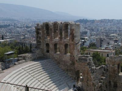 ruins and theater at acropolis
