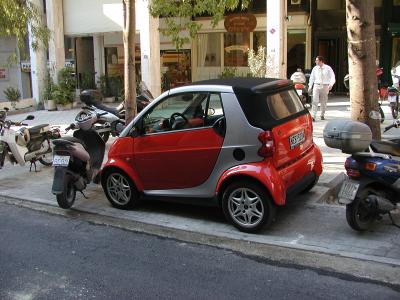 one of many smart cars in greece