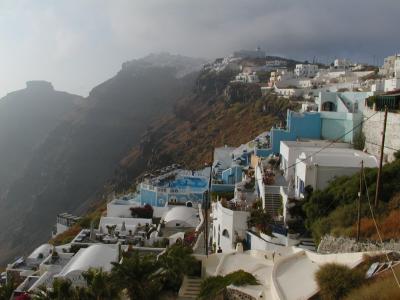 SANTORINI: houses in the clouds in firostephani and imerovigli