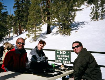 Tony, Mark and Gerard lunching at Heavenly