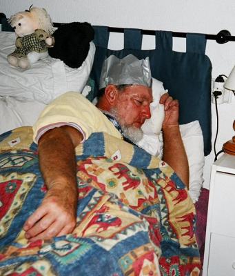 Dad sleeping, xmas 2004