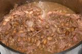 shredded meat and beans