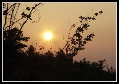 Heavy Sun over the mountain