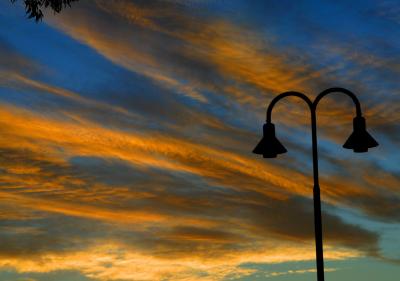 Lamps at sunset