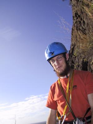 Rodney at belay for pitch 2