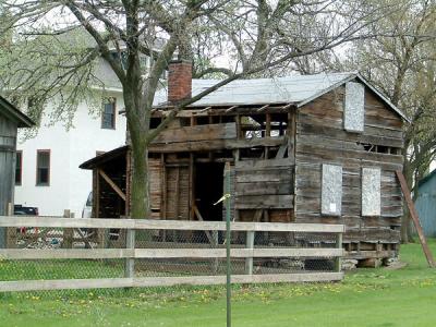 Fischer Farm Old Cabin During Restoration