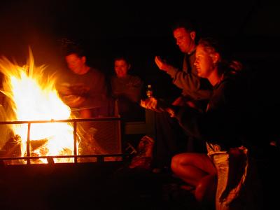 Makin smores by Peggy