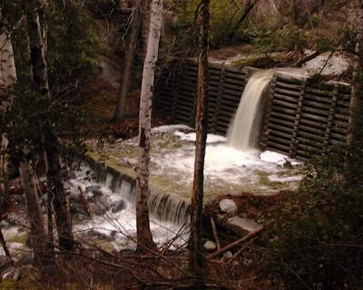 Flood Over Debris Dam, Gabrielino Trail