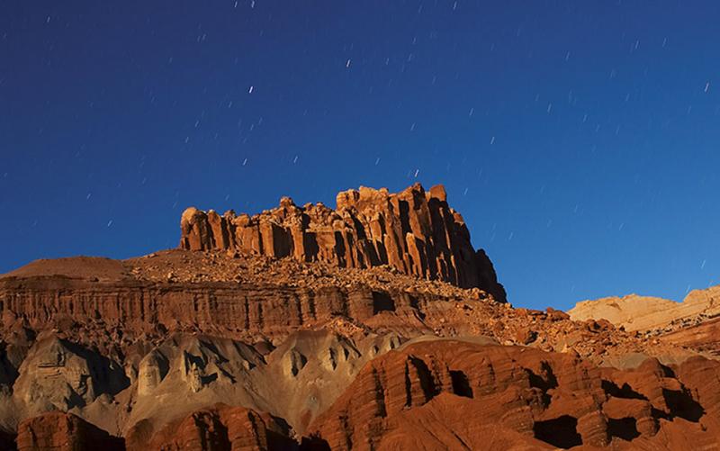 The Castle with Star Trails