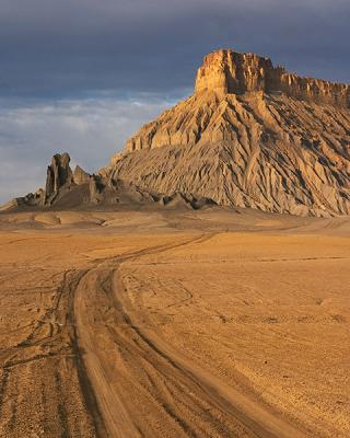Tire Tracks Leading to Factory Butte