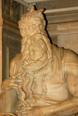 Michelangelo's Moses in the Church of St. Peter in Chains in Rome, Italy.