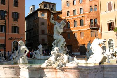 The fountain on the northern side of Piazza Navona in Rome, Italy.