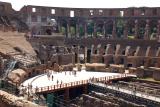 A view of the inside of the Colosseum in Rome, Italy.