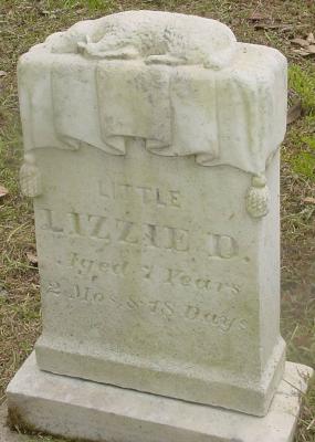 Lizzie D. - lamb above gravestone