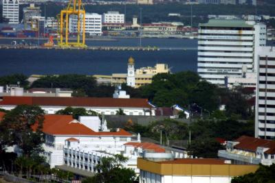 View towrds Butterworth Harbour showing Eng Hock's clock