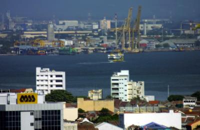 View into Georgetown showing the ferry