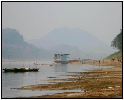 Visible haze on the banks of the Mekong - Luang Prabang, Laos
