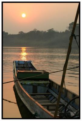 Boat & Sunset on the Mekong