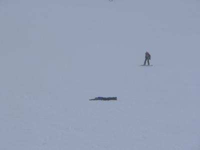 Ashley snowboarding / Jace resting