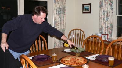 Joe preparing dinner