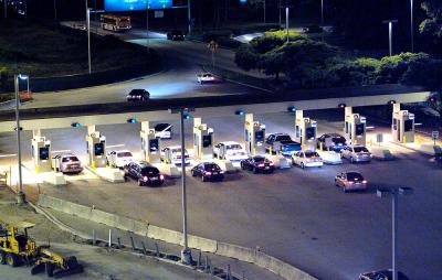 Parking toll booths at Ft. Lauderdale-Hollywood Int'l Airport stock photo