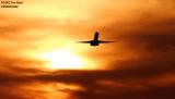 MD80 takeoff sunset aviation stock photo