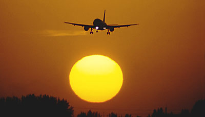 Airbus sunset aviation stock photo #SS9937L