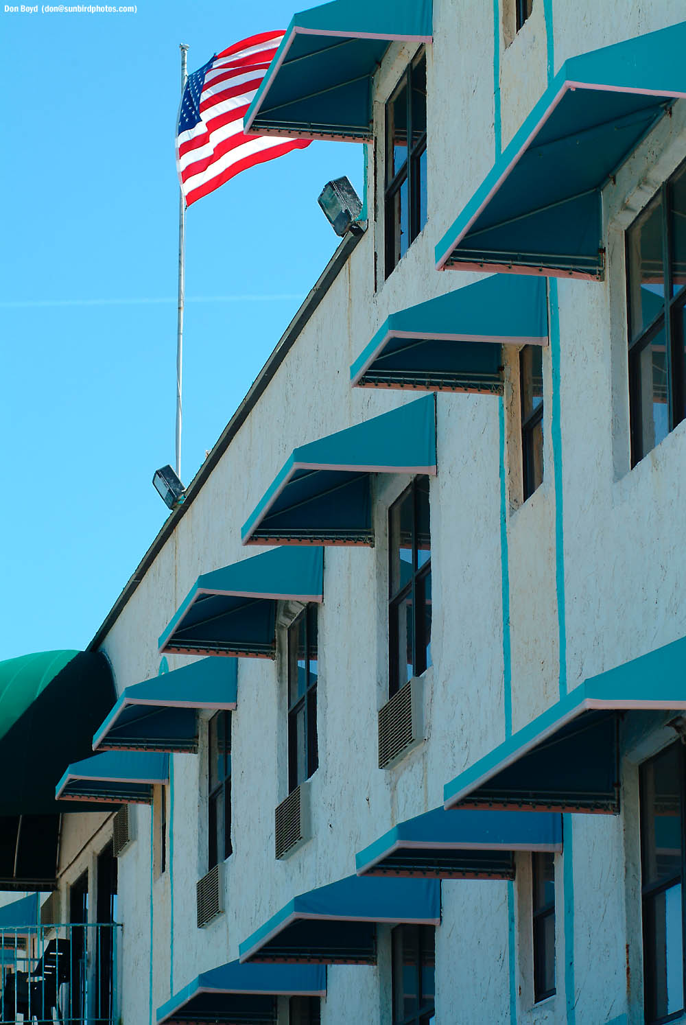 Motel  flag  and  canopies