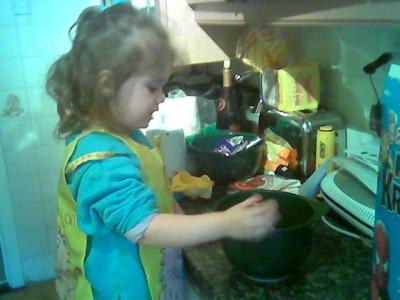 Making Krispie Buns for Daddy