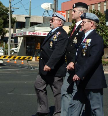 George M, Cliff C, Gerry P anzac parade 2005