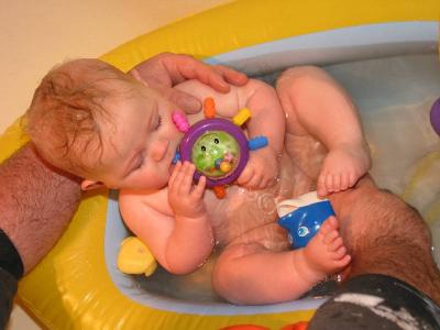 bath time with new toys
