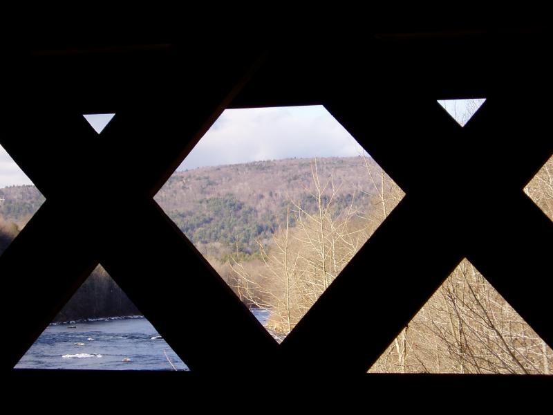 Wood covered bridge