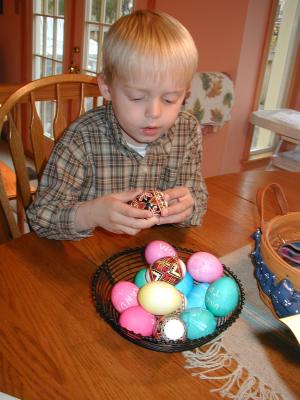 Chase and the eggs.jpg